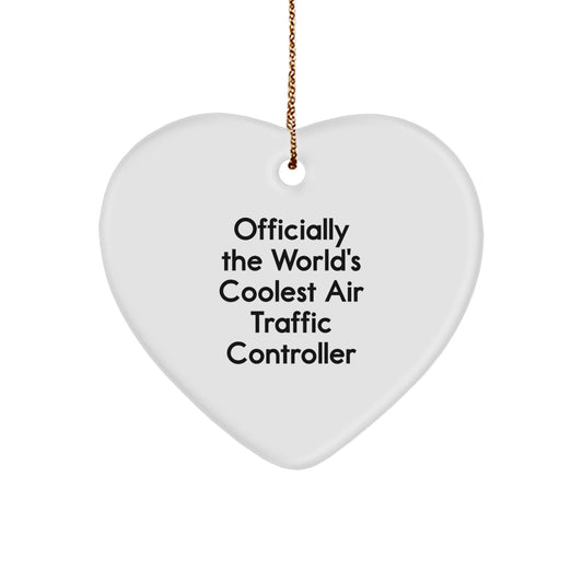 Funny Air Traffic Controller Heart Ornament Gifts from Friends for Air Traffic Controller Christmas Unique - Image 1