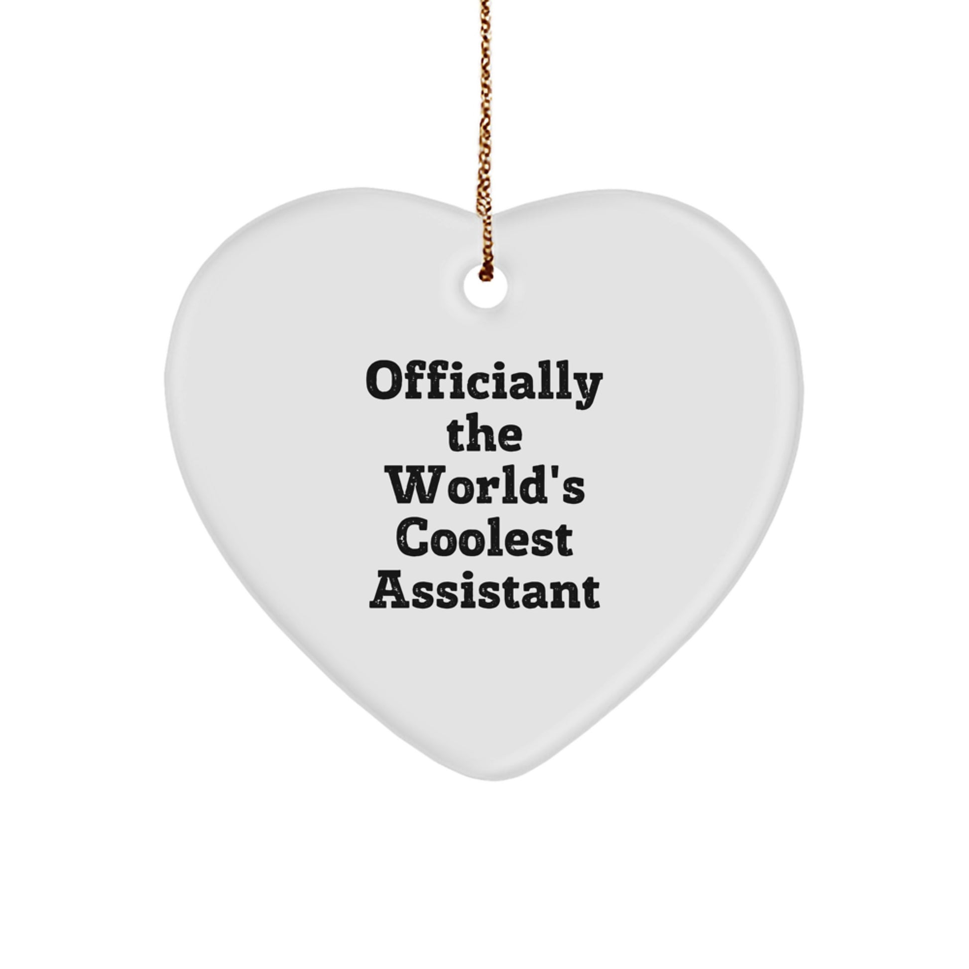 Funny Assistant Gifts from Friends, Officially The World's Coolest Assistant Heart Ornament for Christmas Unique Gifts, Gifts for Assistant - Image 1