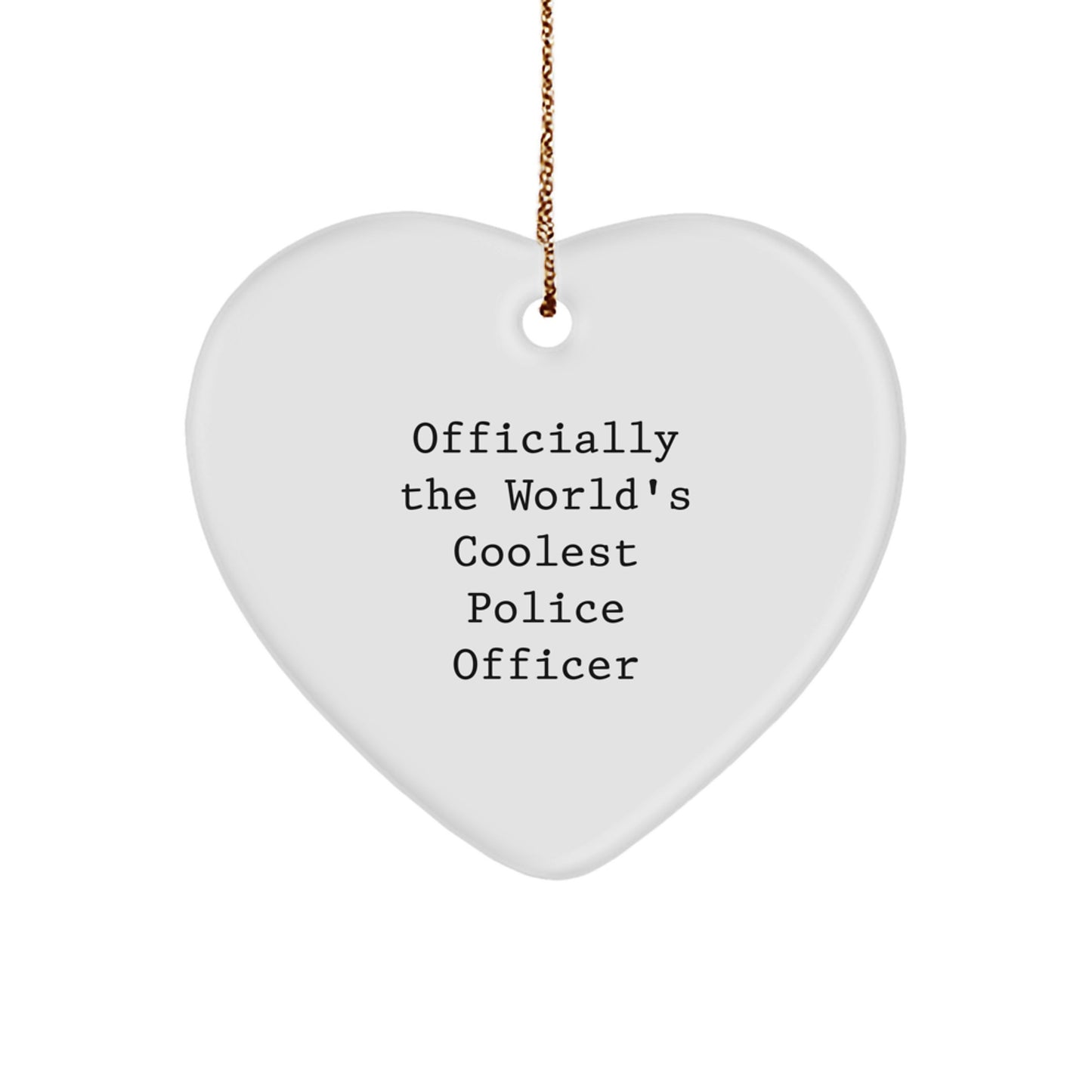 Funny Police Officer Gifts for Men, Funny Heart Ornament, Christmas Unique Gift from Friends - Image 1