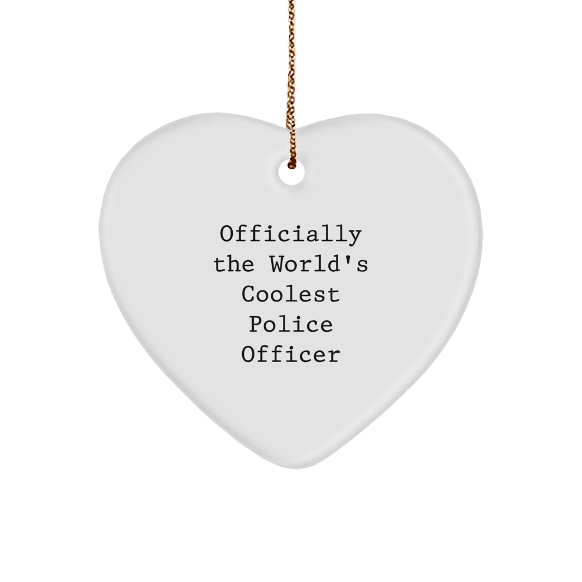 Funny Police Officer Gifts for Men, Funny Heart Ornament, Christmas Unique Gift from Friends - Image 1
