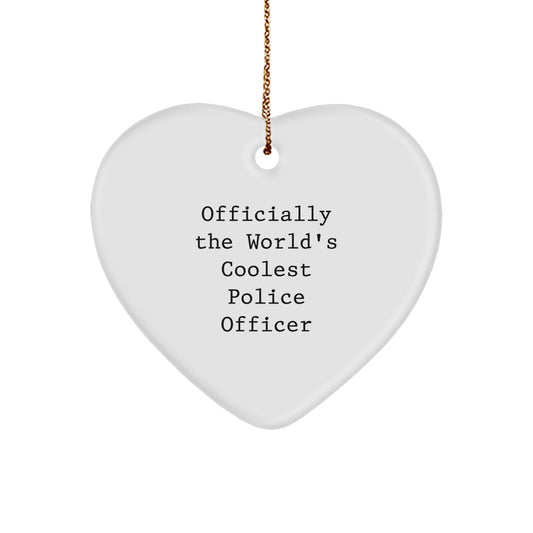 Funny Police Officer Gifts for Men, Funny Heart Ornament, Christmas Unique Gift from Friends - Image 1