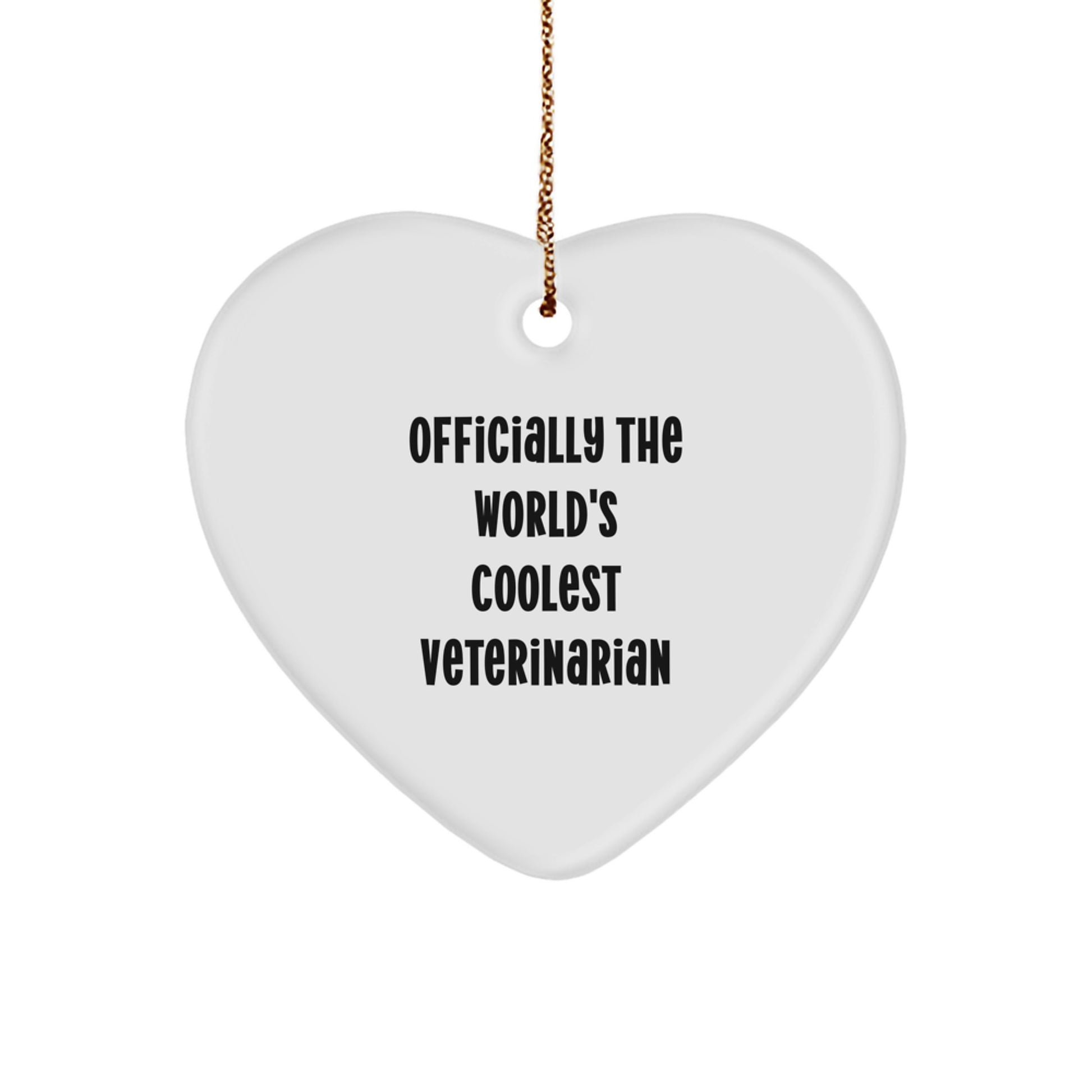Funny Veterinarian Gifts from Men - Officially The World's Coolest, Heart Ornament for Veterinarian, Unique Christmas Unique Gifts for Vet - Image 1