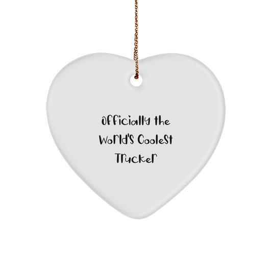 Trucker Heart Ornament Gifts from Men for Trucker Christmas Unique Gifts - Image 1