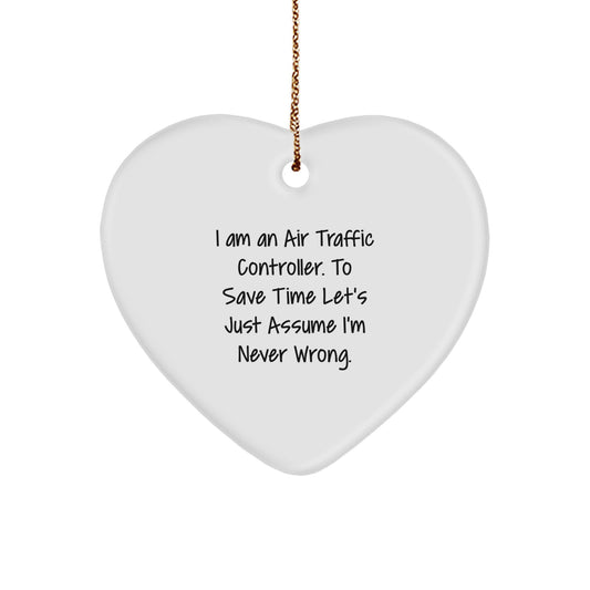 Funny Air Traffic Controller Heart Ornament Gifts from Friends and Family to Air Traffic Controller Men and Women for Christmas Unique Presents - Image 1