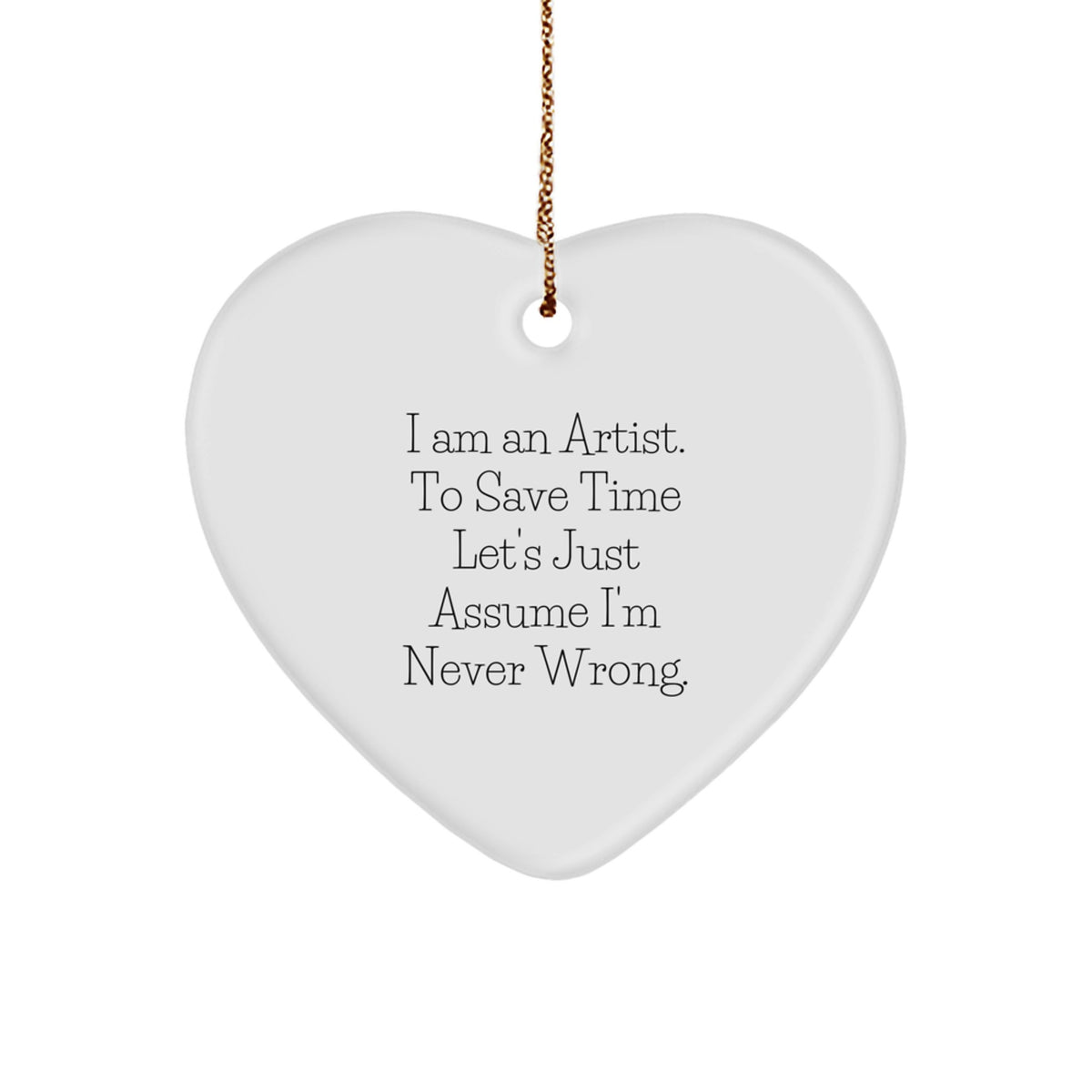 Funny Artist Heart Ornament Gifts from Men to Friends for Artist, Unique Christmas Unique Gifts for Women, Inspirational Heart Shaped Art Decor - Image 1