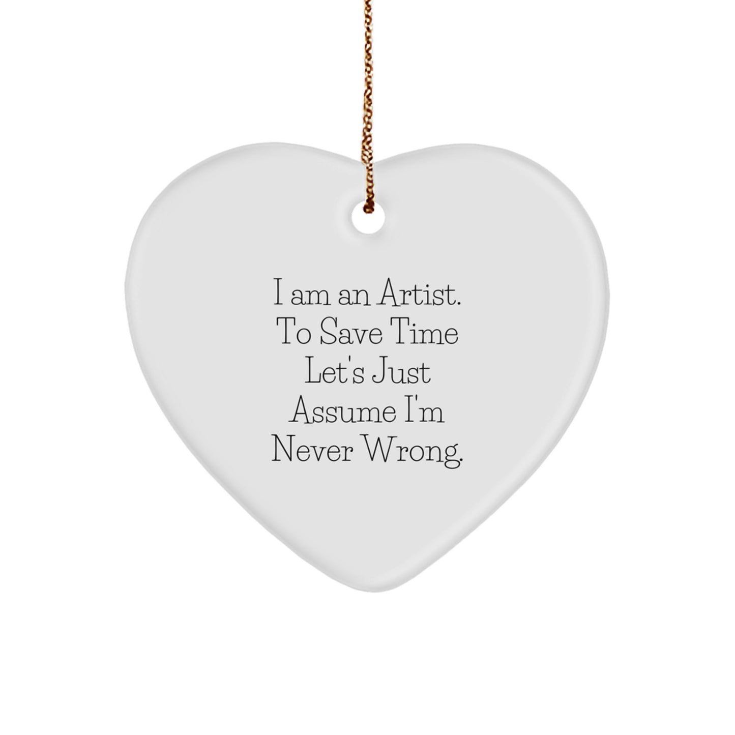Funny Artist Heart Ornament Gifts from Men to Friends for Artist, Unique Christmas Unique Gifts for Women, Inspirational Heart Shaped Art Decor - Image 1