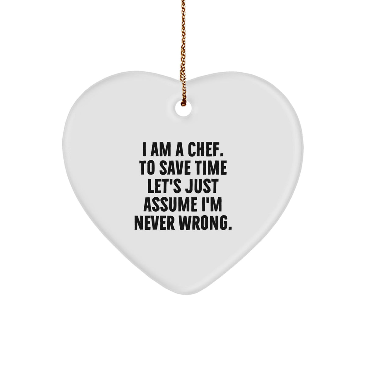 Funny Chef Heart Ornament Gifts from Friends and Family - Unique Christmas Memorable Present for Men and Women Chefs - Image 1