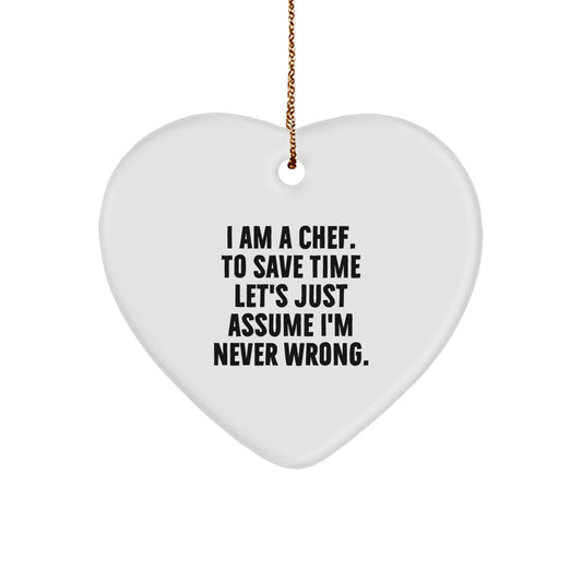 Funny Chef Heart Ornament Gifts from Friends and Family - Unique Christmas Memorable Present for Men and Women Chefs - Image 1