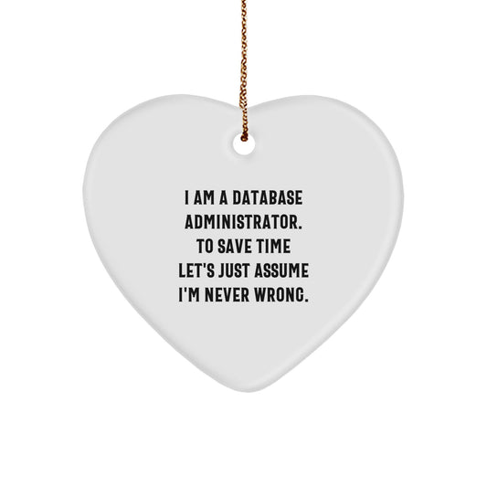 Funny Database Administrator Heart Ornament Gifts from Friends for Christmas - Gifts for Database Administrator - Image 1