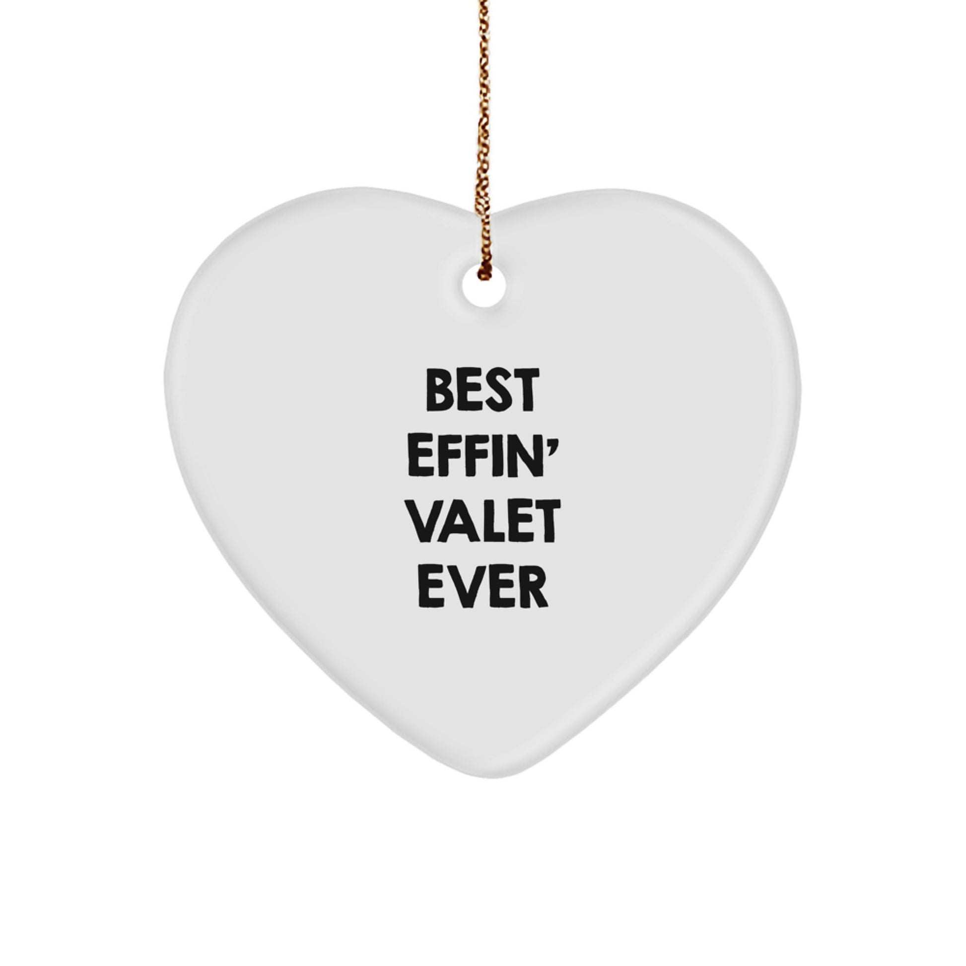 Funny Valet Gifts for Men, Best Effin' Heart Ornament, Christmas Unique Gifts from Friends - Image 1