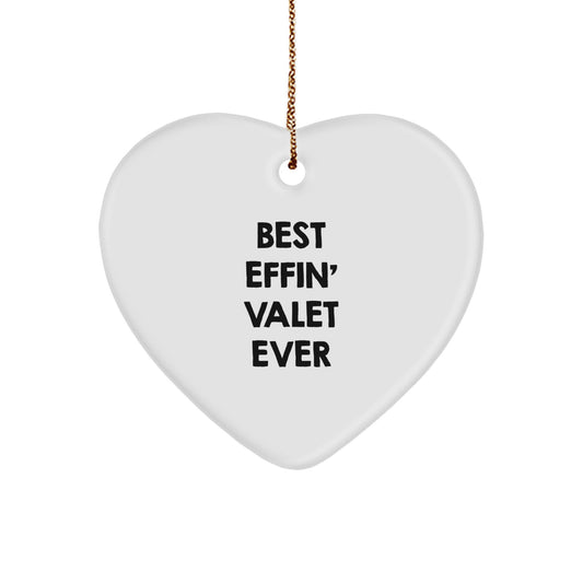 Funny Valet Gifts for Men, Best Effin' Heart Ornament, Christmas Unique Gifts from Friends - Image 1