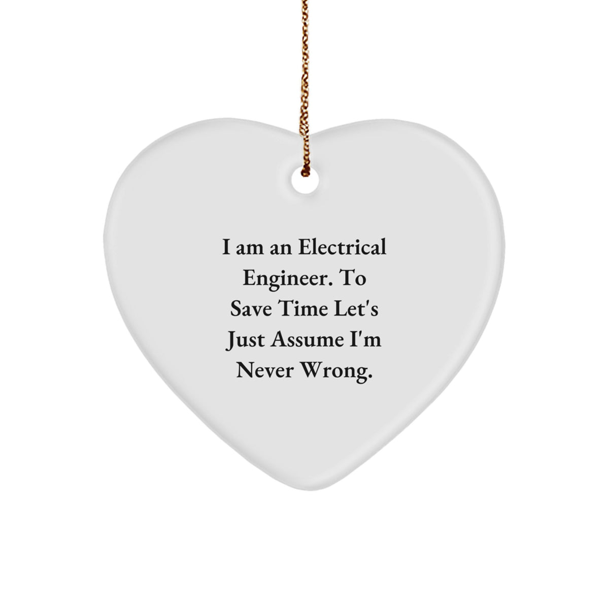 Funny Electrical Engineer Heart Ornament Christmas Unique Gift for Men from Friends Coworkers - Image 1