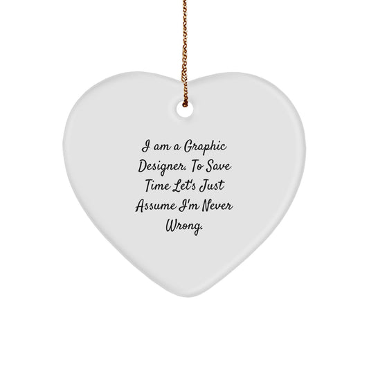 Funny Graphic Designer Gifts from Friends to Coworkers - Heart Ornament for Christmas Unique Gifts - Image 1