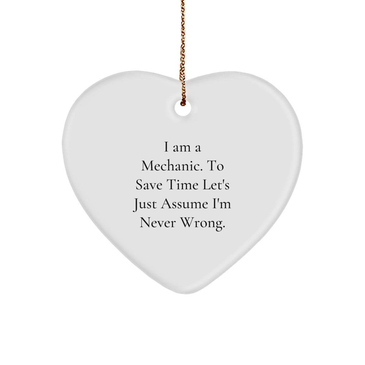 Funny Mechanic Heart Ornament Gifts from Friends to Mechanic - Heart Shaped Decorations for Christmas - Image 1
