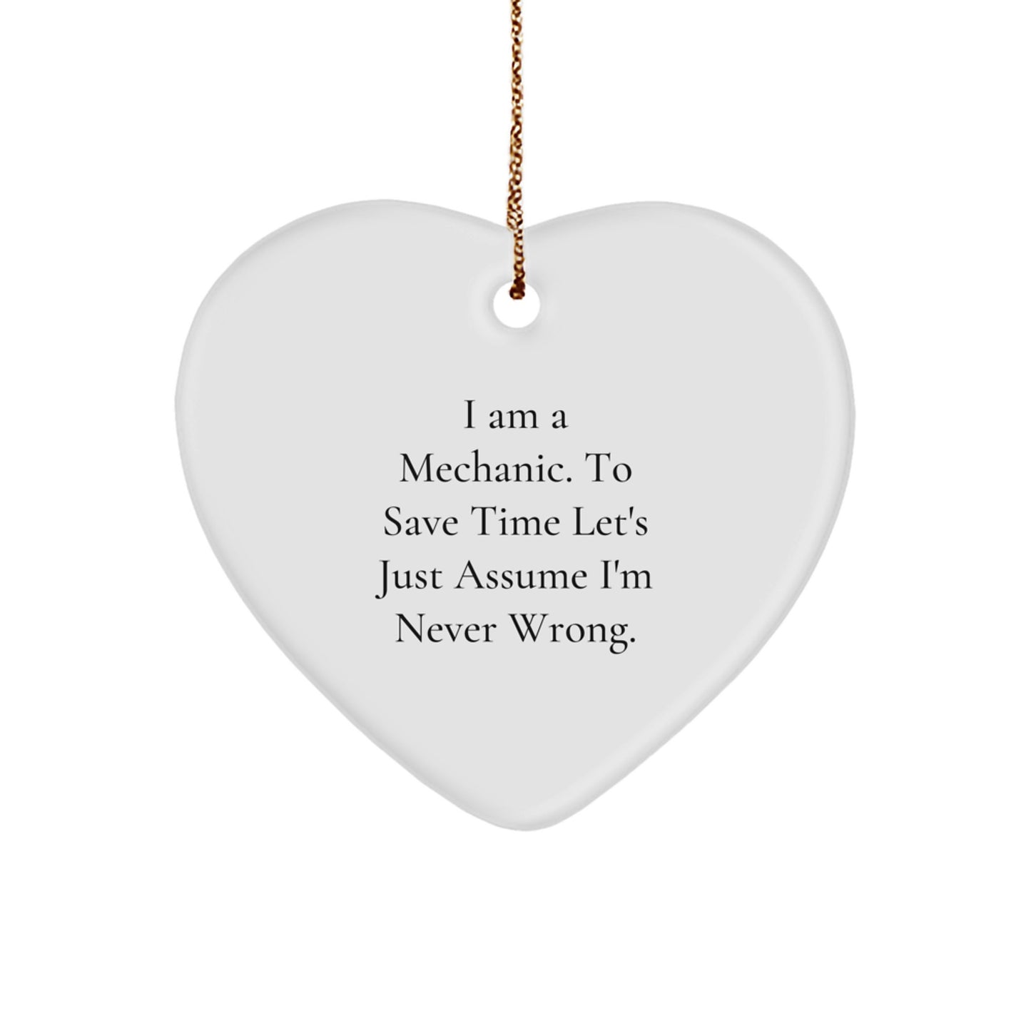 Funny Mechanic Heart Ornament Gifts from Friends to Mechanic - Heart Shaped Decorations for Christmas - Image 1