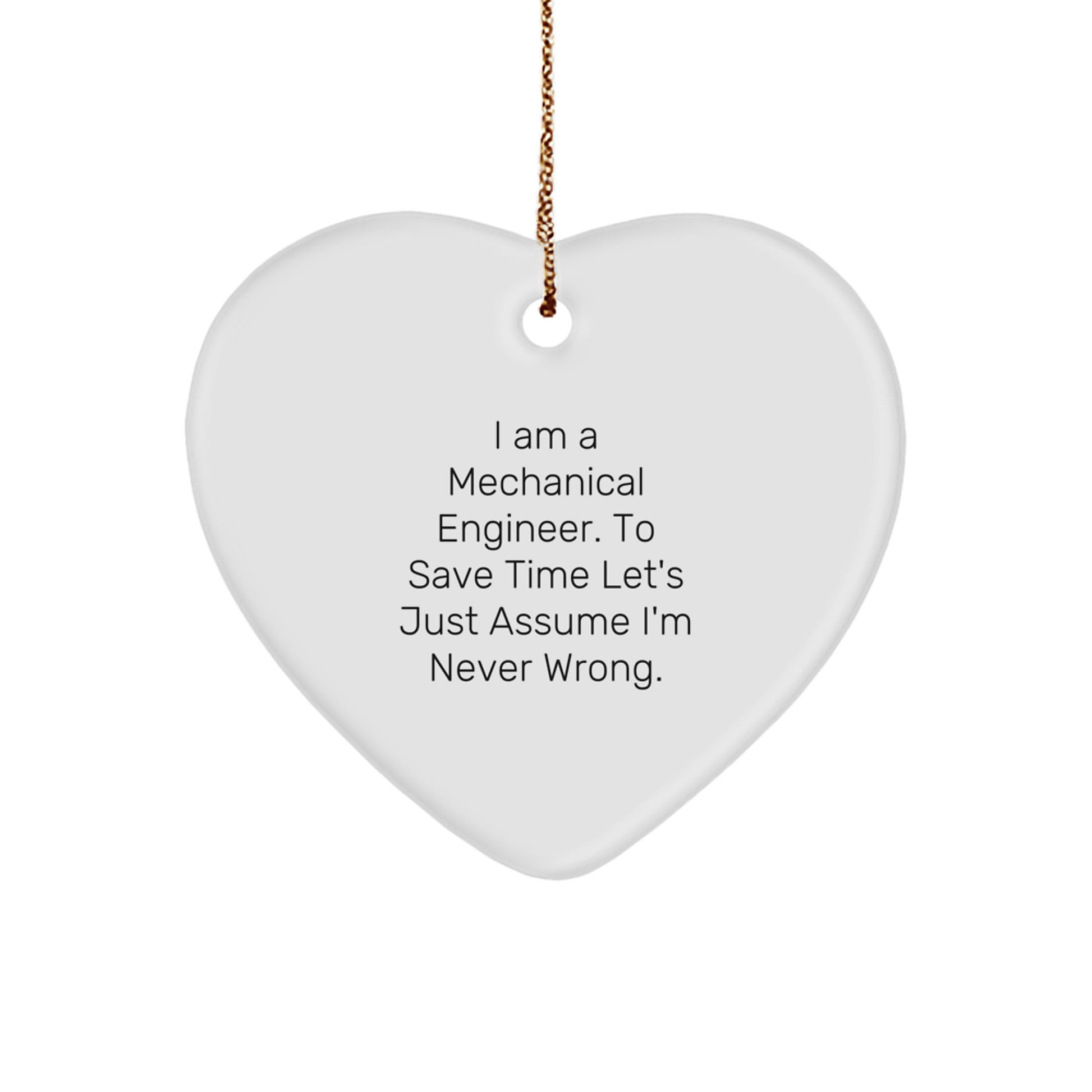Funny Mechanical Engineer Gifts, Heart Ornament for Christmas Unique Presents from Friends and Family to Mechanic Engineers - Image 1