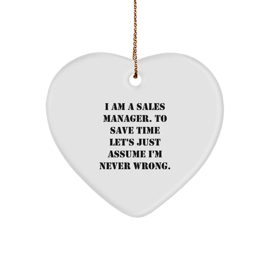 Funny Sales Manager Heart Ornament Gifts from Coworkers to Sales Managers for Christmas - Image 1