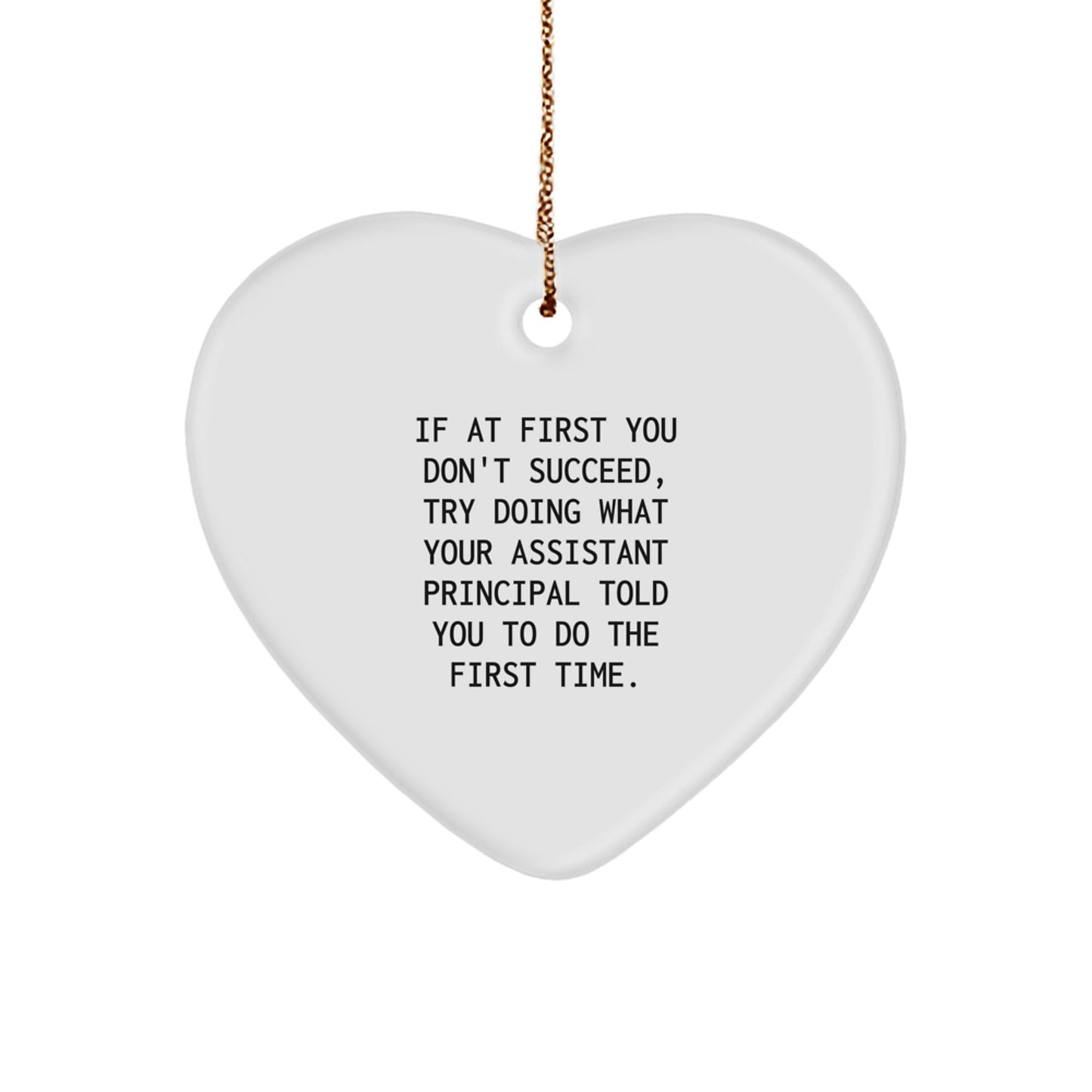 Funny Assistant Principal Gifts, Heart Ornament for Assistant Principal, Christmas Unique Gifts from Friends - Image 1