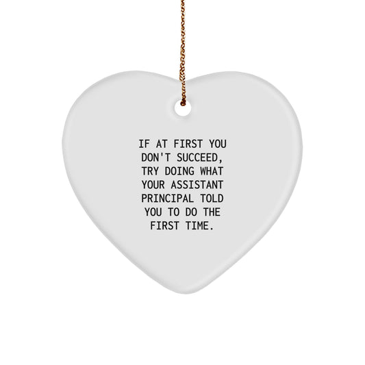 Funny Assistant Principal Gifts, Heart Ornament for Assistant Principal, Christmas Unique Gifts from Friends - Image 1