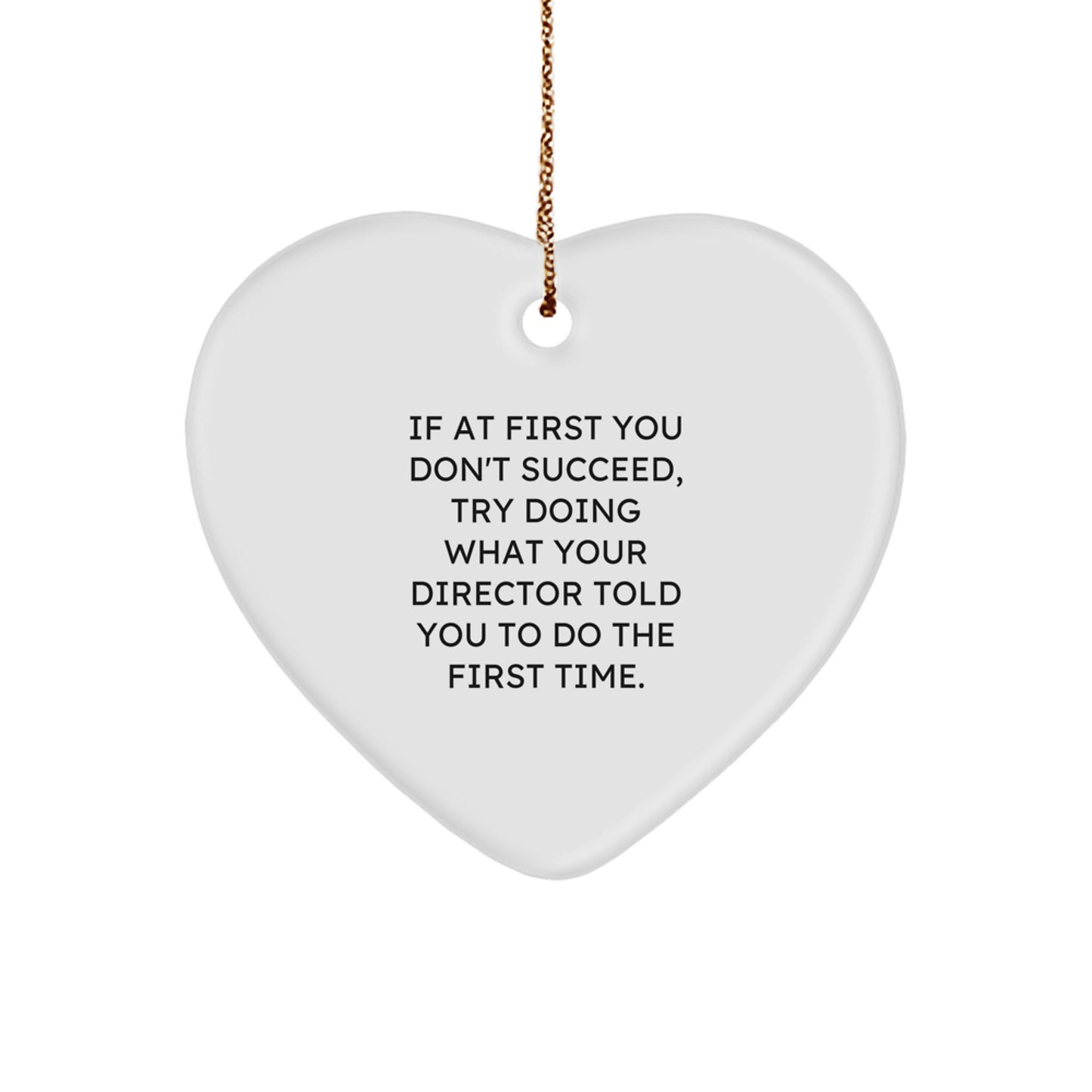 Funny Director Heart Ornament Gifts from Friends to Director, Christmas Unique Gifts for Men, Women, Friends, or Coworkers, Heart Shaped White MDF with High-Gloss Finish - Image 1