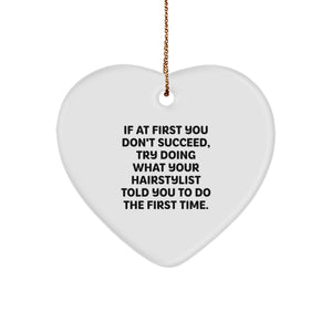 Funny Hairstylist Gifts from Friends Heart Ornament, Inspirational Quote for Hairstylist Christmas Unique Gifts, Gifts for Hairstylists - Image 1