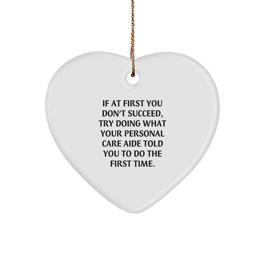 Personal Care Aide Heart Christmas Ornament Keepsake for Him Gift - Image 1