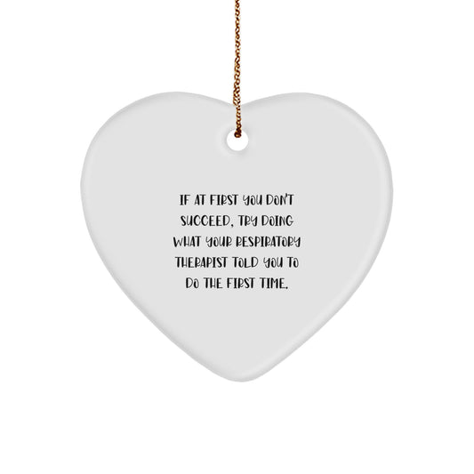 Funny Inspirational Gifts from Friends and Family for Respiratory Therapist Heart Ornament at Christmas - Image 1