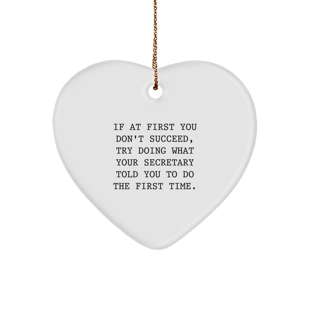 Funny Secretary Heart Ornament Gifts from Friends for Secretary at Christmas Unique Gifts - Image 1