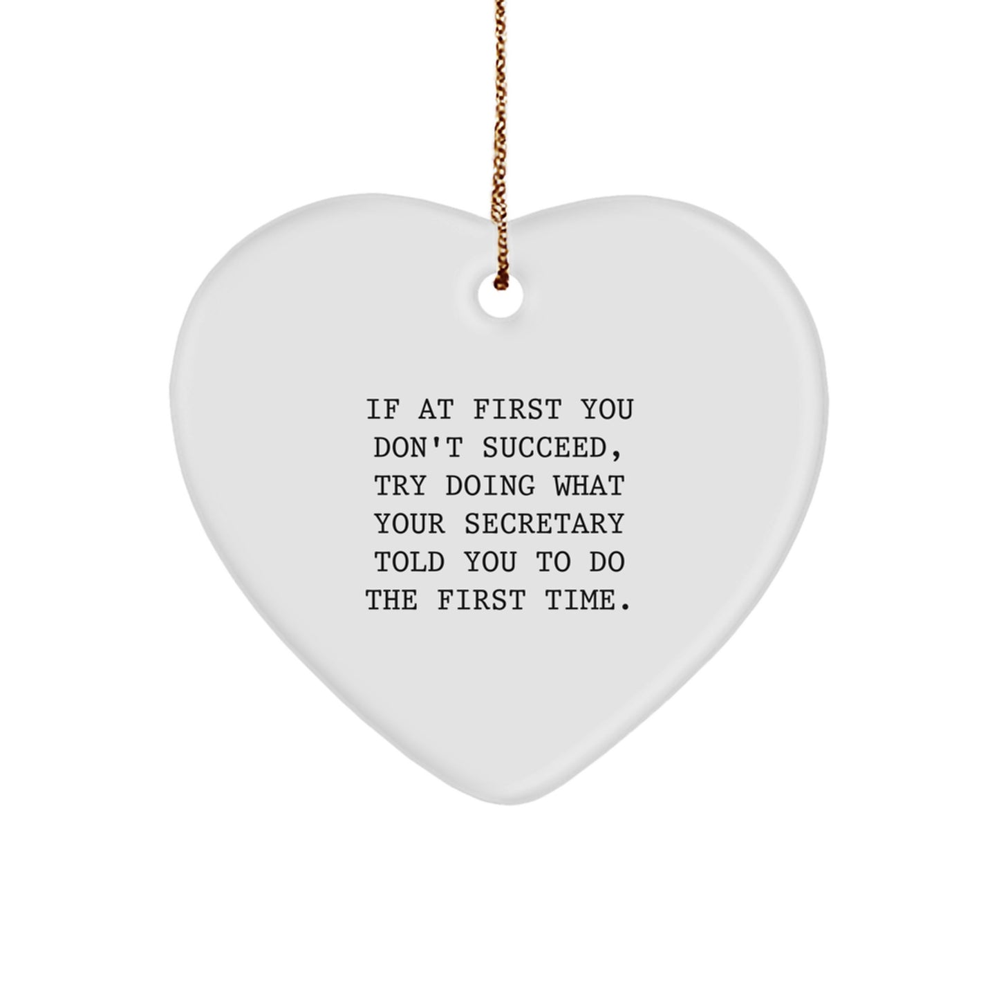 Funny Secretary Heart Ornament Gifts from Friends for Secretary at Christmas Unique Gifts - Image 1