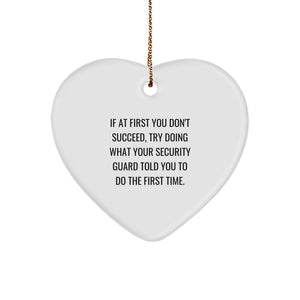 Funny Security Guard Heart Ornament Gift, Humorous Home Decor for Security Guard, Christmas Unique Gifts from Friends for Security Guard - Image 1