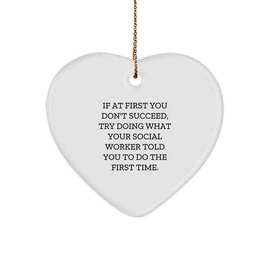 Funny Social Worker Heart Ornament Gifts from Friends for Coworkers on Christmas Unique - Image 1
