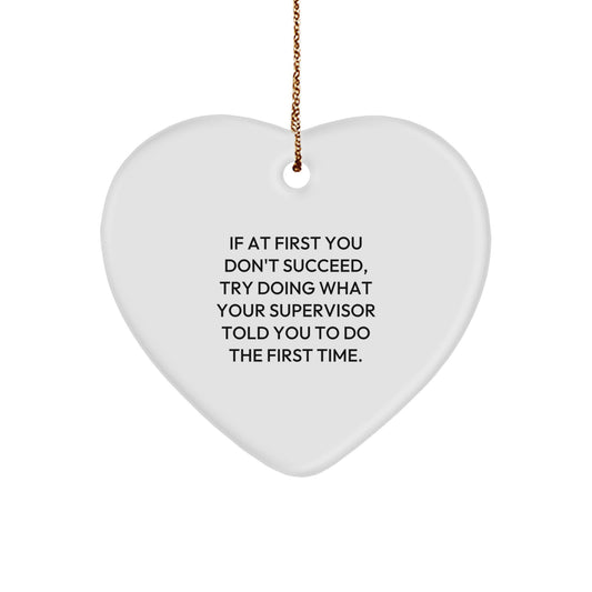 Funny Supervisor Gifts from Men to Women, Heart Ornament for Christmas Unique Gifts for Coworkers, Supervisor - Image 1