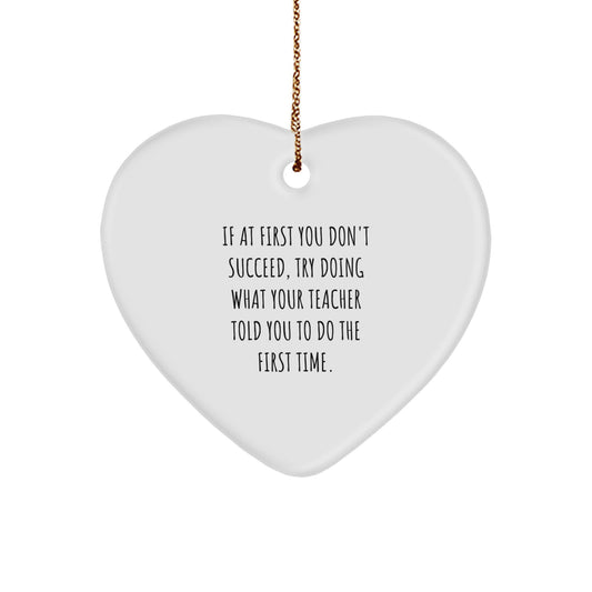 Funny Teacher Heart Ornament Gifts from Family Friends for Teacher's Desks - Christmas Unique Gifts - Image 1