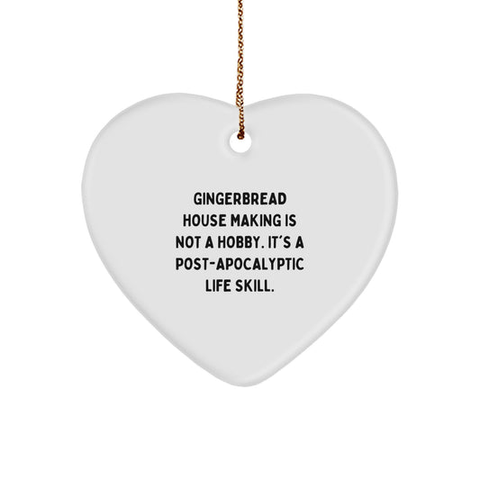 Gingerbread House Making Heart Ornament, Funny Quote Gifts for Gingerbread House Making Enthusiasts, Christmas Unique Gifts from Men to Women, Friends, Family - Image 1