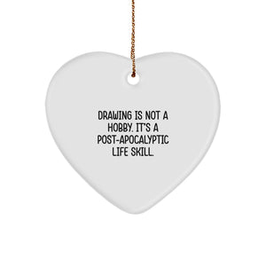 Funny Drawing Gifts, Heart Ornament for Drawing Enthusiasts, Gifts from Friends for Drawing Lovers, Unique Christmas Unique Gifts for Men, Women - Image 1