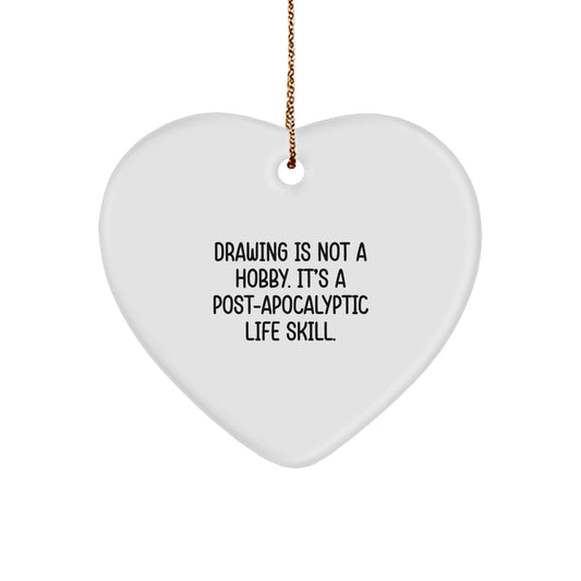 Funny Drawing Gifts, Heart Ornament for Drawing Enthusiasts, Gifts from Friends for Drawing Lovers, Unique Christmas Unique Gifts for Men, Women - Image 1