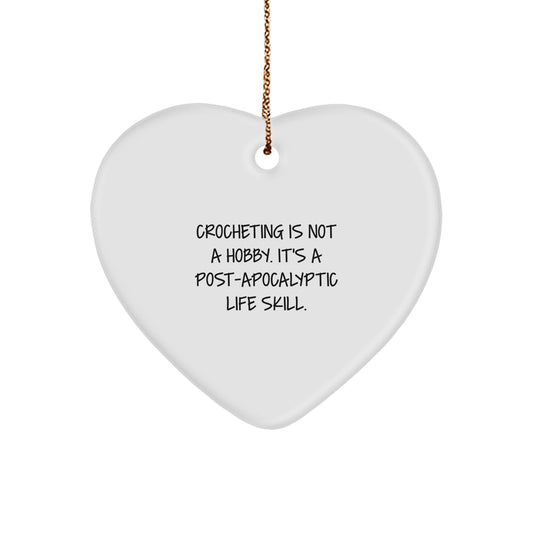 Funny Crocheting Gifts for Her, Crocheting Heart Ornament Gifts from Women to Friends, Christmas Unique Crochet Decorations - Image 1