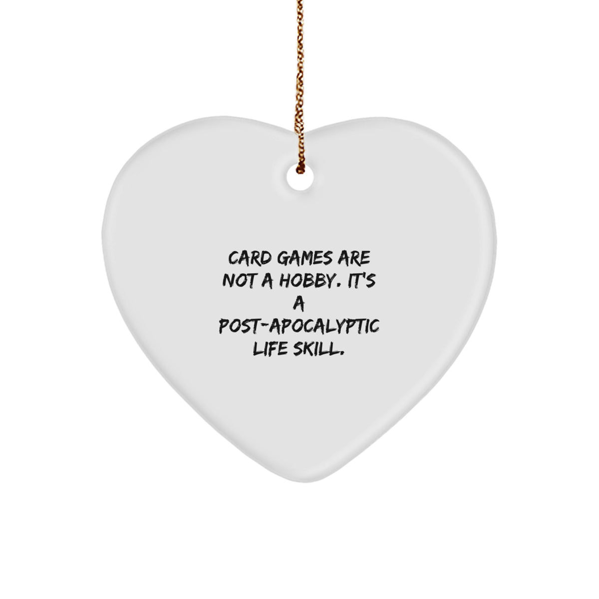 Funny Card Games Gifts for Men Women Friends Family Heart Ornament with Sublimation Printing, Gifts from Men to Card Games Enthusiasts, Christmas Unique Gifts - Image 1