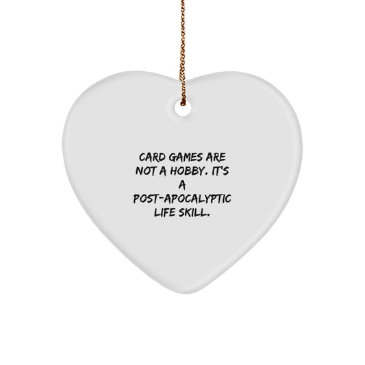 Funny Card Games Gifts for Men Women Friends Family Heart Ornament with Sublimation Printing, Gifts from Men to Card Games Enthusiasts, Christmas Unique Gifts - Image 1