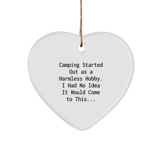 Camping Heart Ornament Gifts from Men to Camping Women with Funny Quote - Christmas Unique Gifts - Image 1