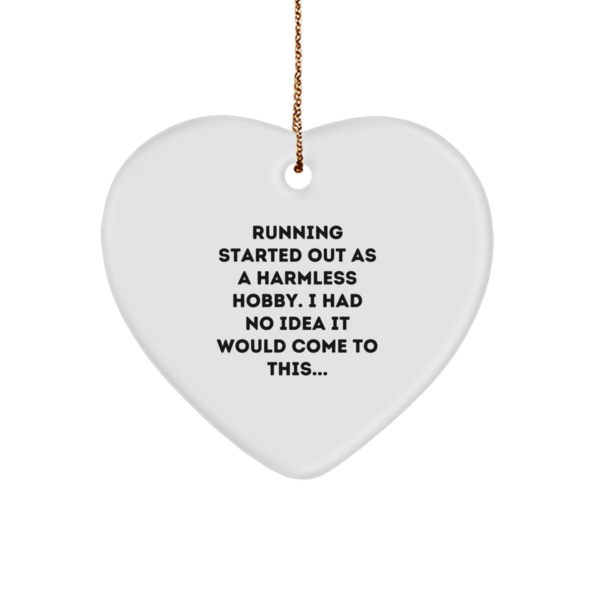 Funny Running Heart Ornament Gifts for Running Men, Unique Christmas Unique Gifts from Friends for Running Men with Funny Quote - Image 1