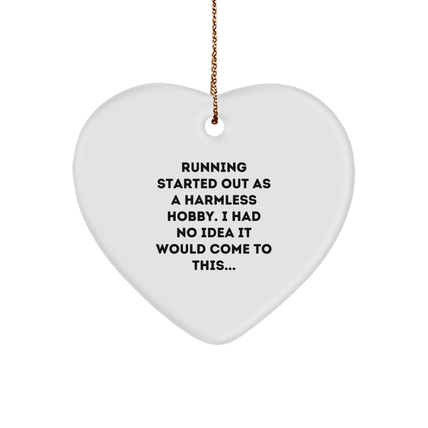 Funny Running Heart Ornament Gifts for Running Men, Unique Christmas Unique Gifts from Friends for Running Men with Funny Quote - Image 1