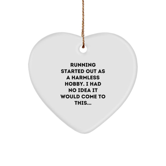 Funny Running Heart Ornament Gifts for Running Men, Unique Christmas Unique Gifts from Friends for Running Men with Funny Quote - Image 1