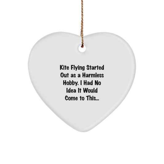 Kite Flying Heart Ornament Gifts from Men to Friends for Kite Flying Enthusiasts on Christmas - Image 1