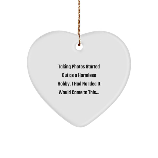 Photography Gift for Him A Heart Christmas Ornament - Taking Photos - Image 1