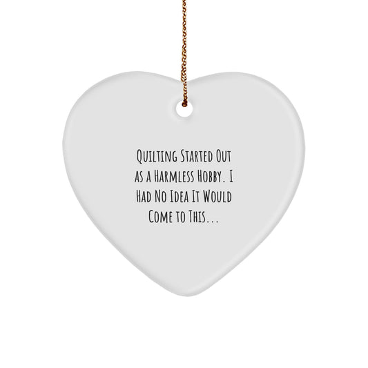 Quilting Gifts for Women from Friends, Funny Heart Ornament for Christmas Unique - Image 1
