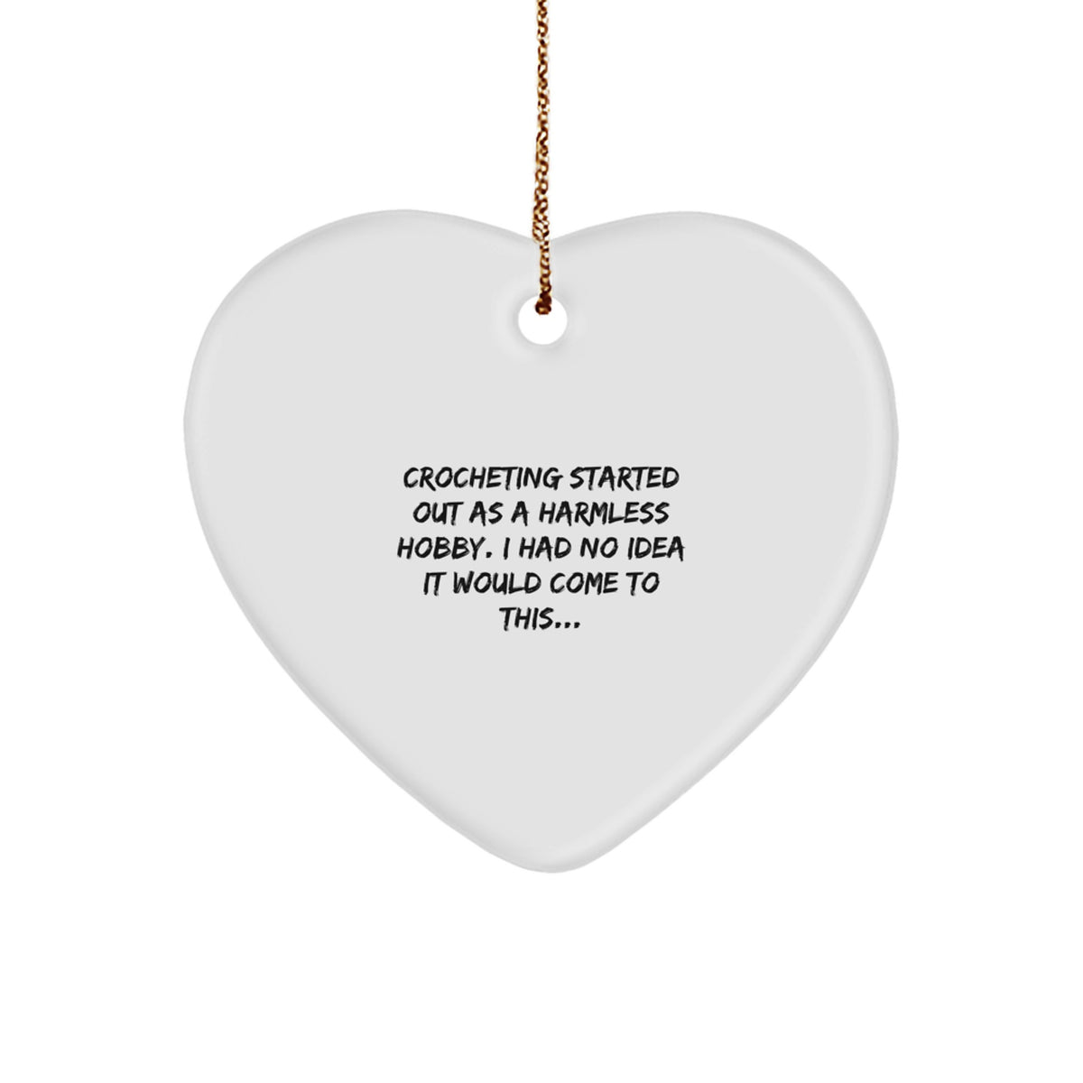 Funny Crocheting Gifts for Women Friends from Men, Heart Ornament Crochet Lover Christmas Unique Decorations - Image 1