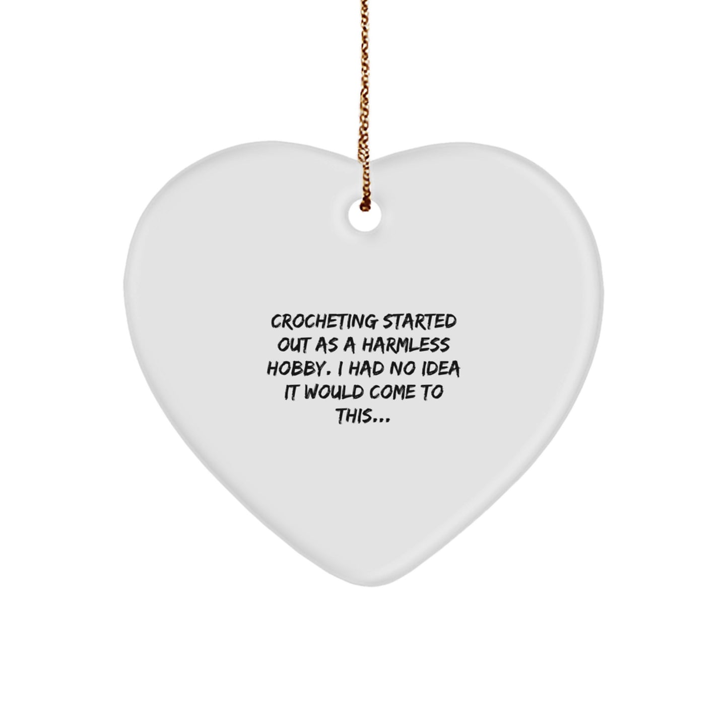 Funny Crocheting Gifts for Women Friends from Men, Heart Ornament Crochet Lover Christmas Unique Decorations - Image 1