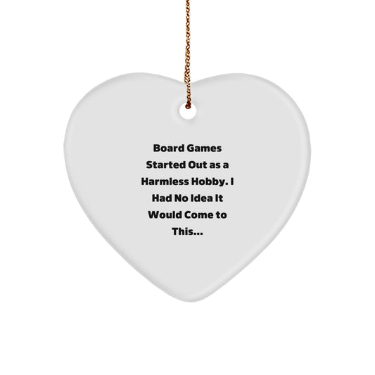 Funny Board Games Heart Ornament Gifts from Family for Christmas, Cute Heart Shaped Decoration, Inspirational Quote Board Games Lover's Unique Gifts - Image 1
