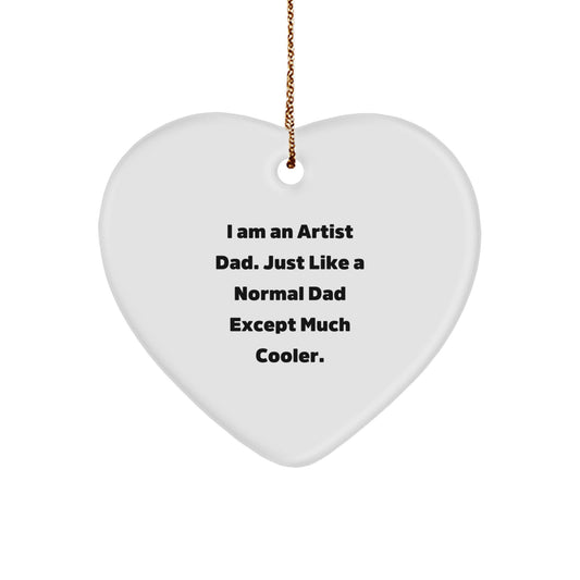 Artist Dad Keepsake Heart Bright Christmas Ornament for Him Gift - Image 1